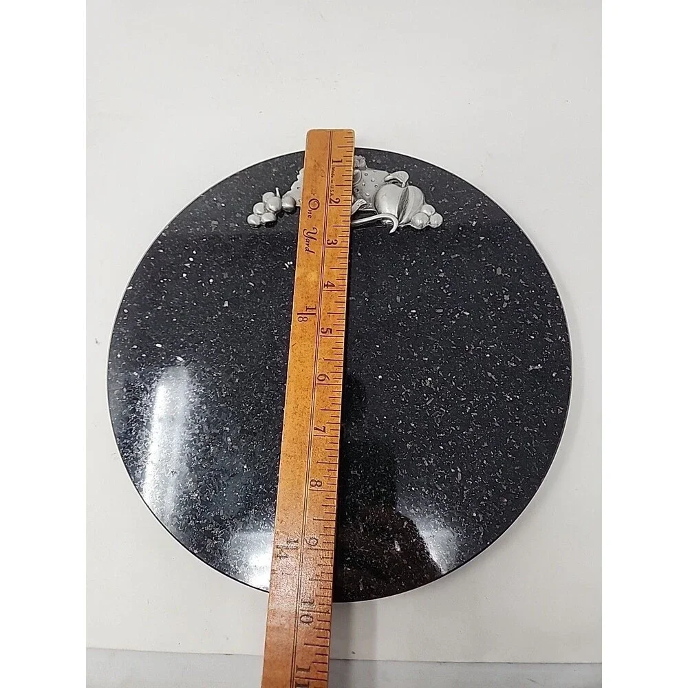 Rock of Ages Black Granite Cheese Board Pewter Mouse Stone Cutting Board